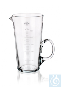 Measure conical, 250 ml, Ø1= 75 x H 140 mm, graduated, with spout and handle, Simax® borosilicate...